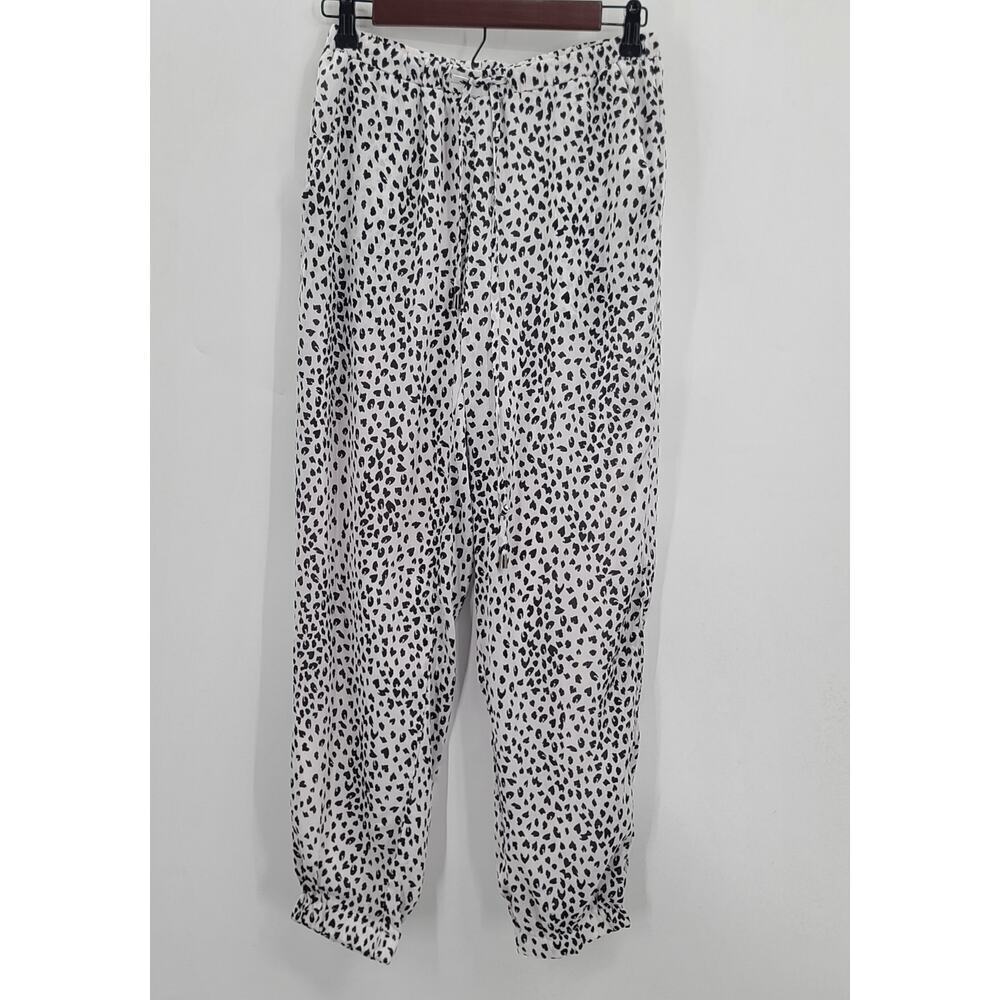 Colletta Mob wife leopard print women's satin joggers Size‎ Small Loungewear